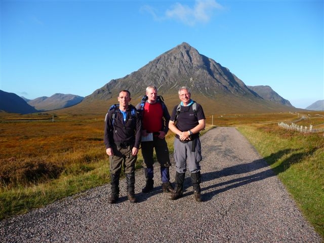 Simon Taylor of BSH (l) with climbing companions