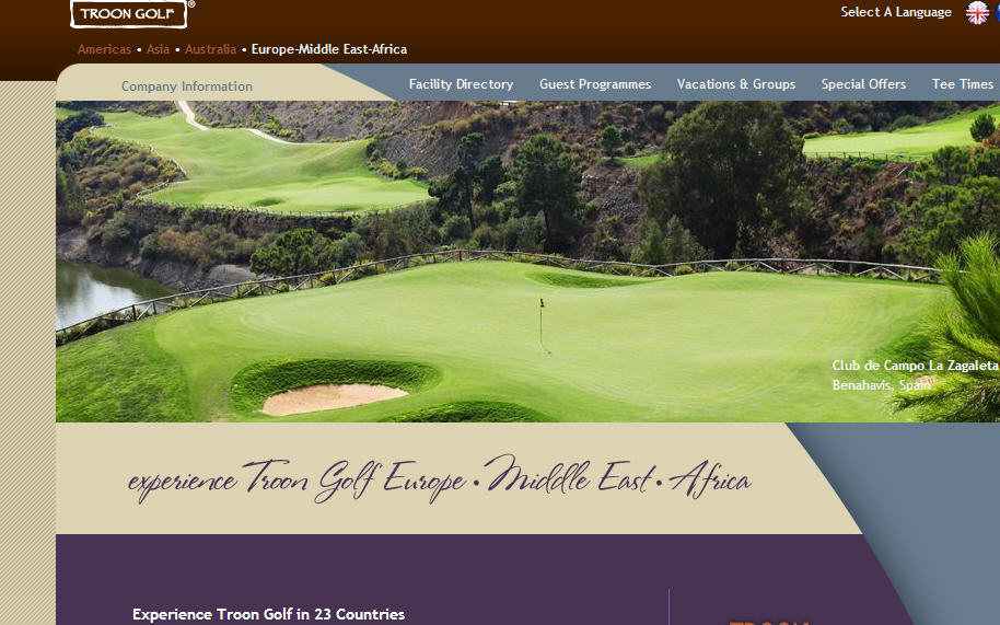 Troon Golf website