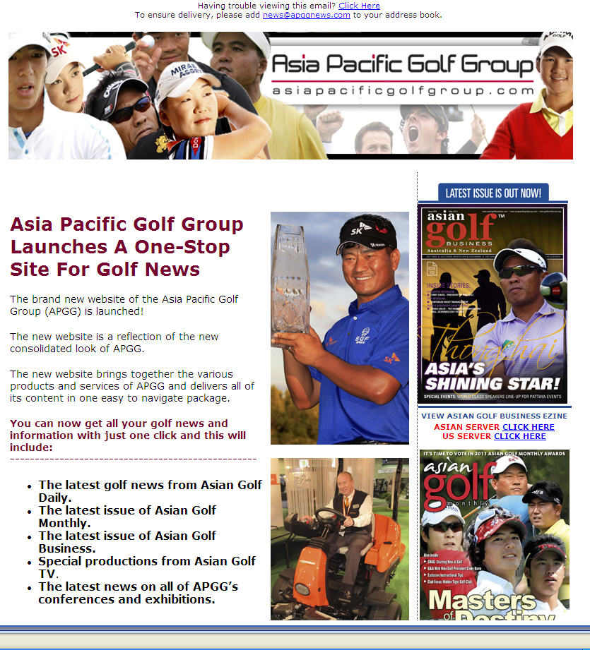 Asia Pacific Golf News site
