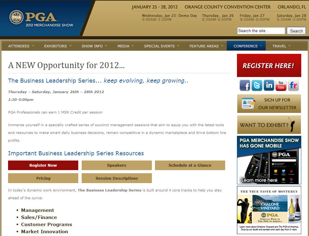 PGA Business Leadership series screengrab