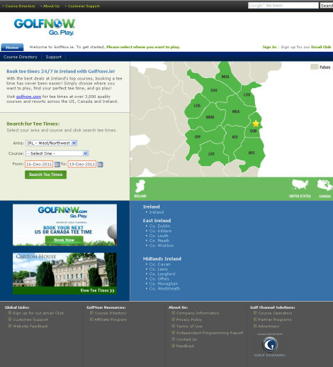 GolfNowhome page
