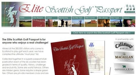 Elite Scottish Golf Passport website