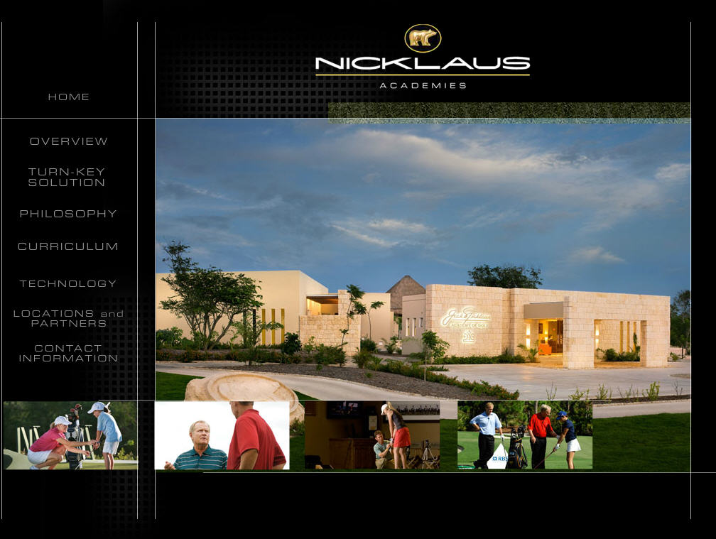 Nicklaus Golf Academies web page