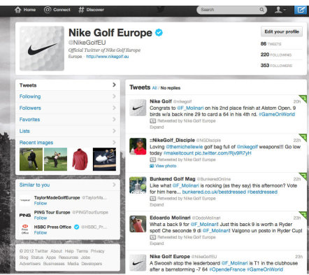 Nike Twitter page screengrab