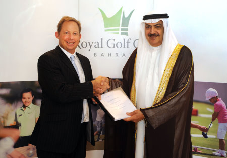Bruce Glasco, Managing Director, Troon International Operations, with Sheikh Rashid bin Khalifa al Khalifa