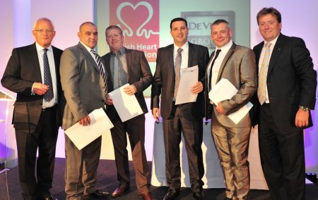 The winning Team at BHF Day with De Vere Group CEO Andrew Coppel (far left) and Robert Cook (far right)