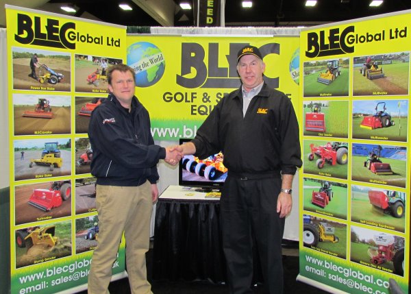 Adrian Abbott of MJ Abbott and Gary Mumby of BLEC on the San Diego stand -February 2013