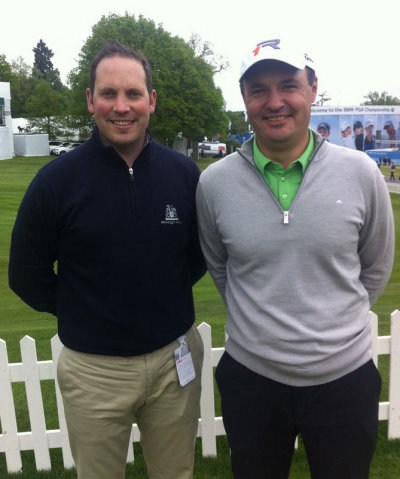 David Griffin, Brocket Hall Golf Club manager (left) with Simon Khan, the Club’s new ambassador