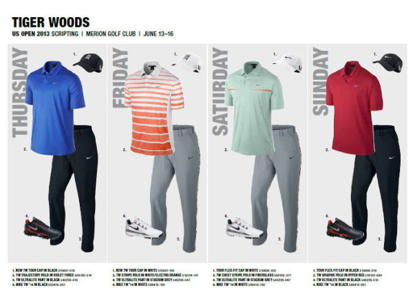 Nike Golf Tiger Woods daily outfits