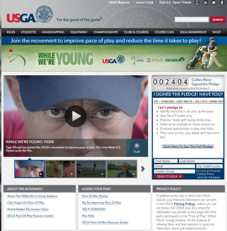USGA pace of play website