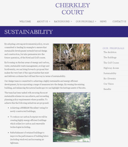 Cherkley Court website