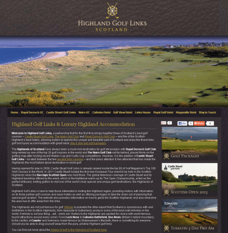 Highland Golf Links website
