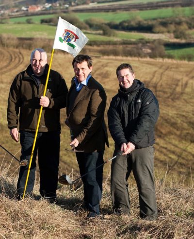 Ramside l to r Roger Shaw course manager, John Adamson owner Ramside Estates, golf architect Jonathan Gaunt