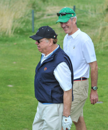 Tom Fazio surveys his recreation at Waterville Golf Links, watched by Dan Robertson