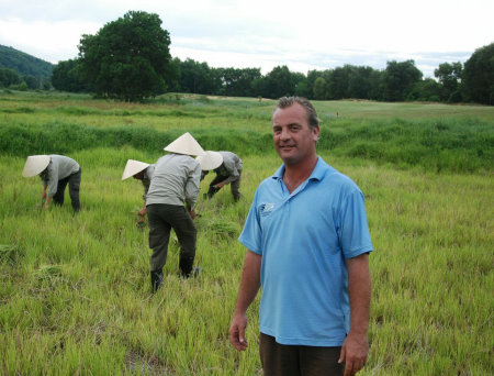 Stuart Donald in the Laguna Lang Co rice paddy