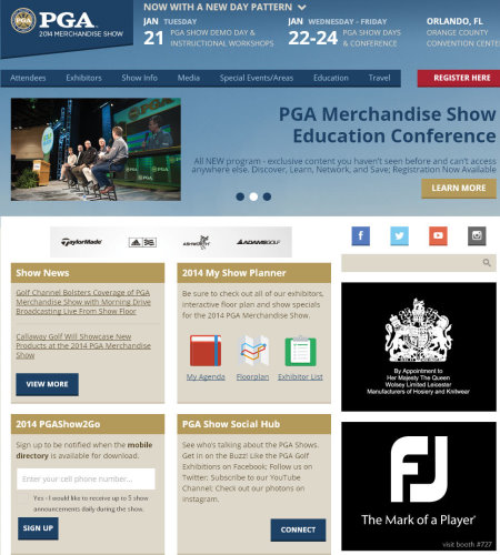 PGA Show website