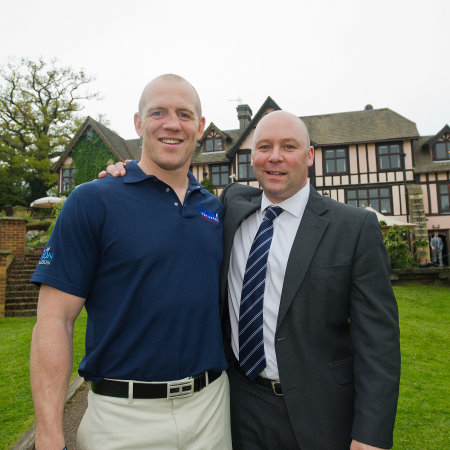 Steve Slinger (right) with England rugby World Cup winner Mike Tindall