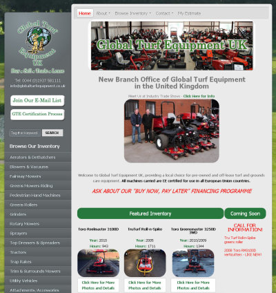 Global Turf Equipment UK website