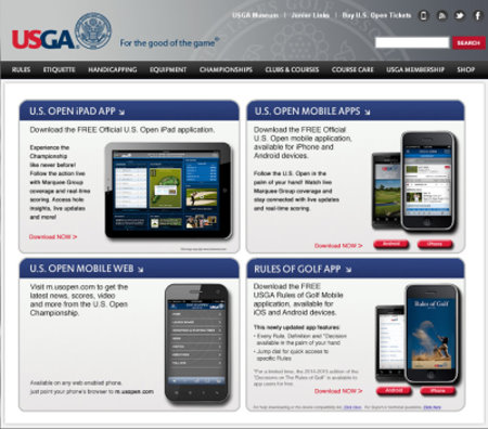 USGA Mobile App page