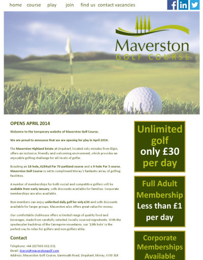 Maverston Golf Club website