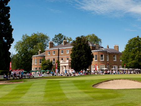 A general view of the Buckinghamshire 18th green and the clubhouse