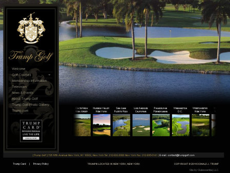 Trump Golf website