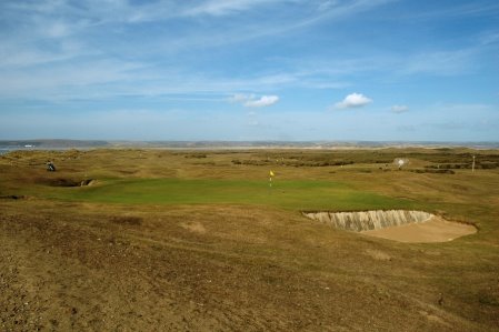 The 5th green of Royal North Devon, celebrating 150 years