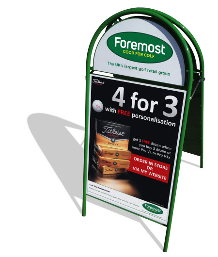 Foremost a frame with titleist 4 for 3 POS