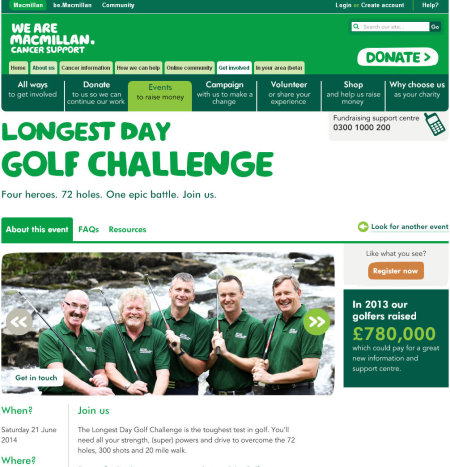 Longest Golf Challenge website