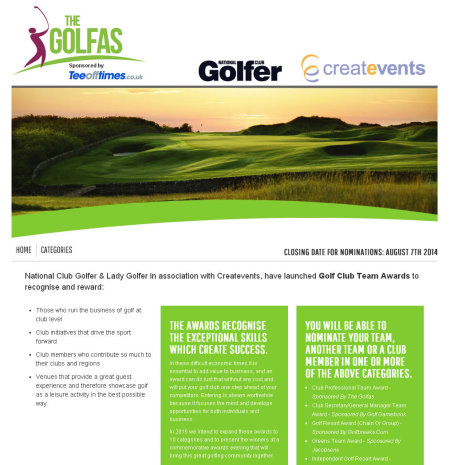 GolfAs Awards website