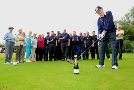 Champagne moment Bill Allchurch tees off the new Ramside Cathedral Course
