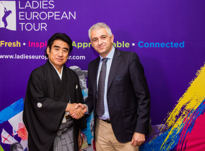 Ivan Khodabakhsh and Dr. Haruhisa Handa, Chairman of the International Sports Promotion Society, sign a two year extension to the sponsorship of the ISPS HANDA Ladies European Masters