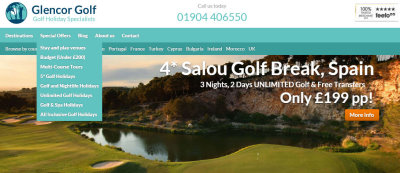 Glencorp Golf website