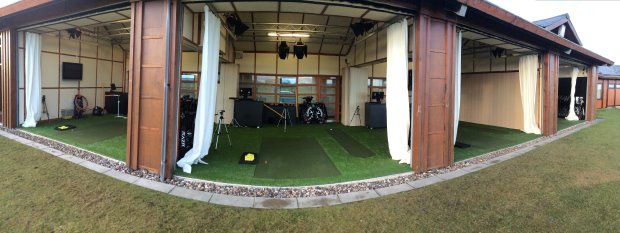 Innovative multi-surface teaching bays at St Andrews Links Golf Academy.