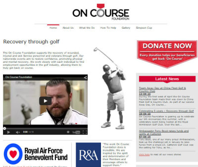 On Course Foundation web page
