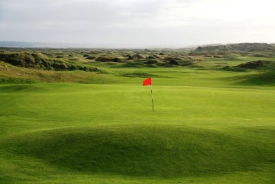 Saunton’s East Course, 18th green and beyond…