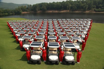Solar powered golf carts