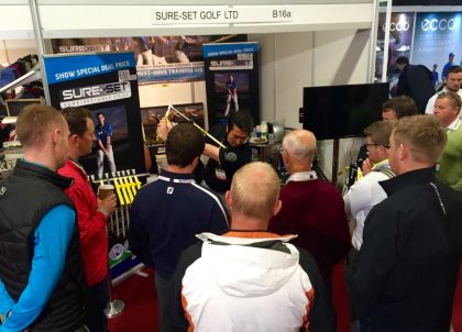 Sure-Set inventor Dan Frost drawing a crowd at The Golf Trade Show 2015
