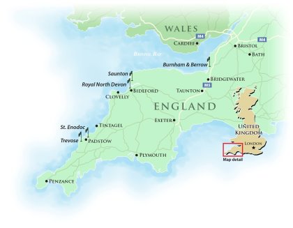 Map of Southwest England featuring England’s Atlantic Links