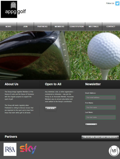 Parliamentary Golf Group website