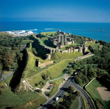 Dover Castle built on the iconic White Cliffs