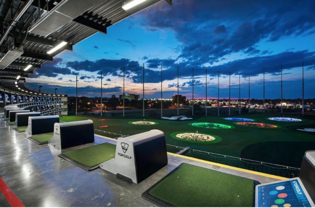 Topgolf tee line and outfield in the United States _PRNewsFoto Topgolf
