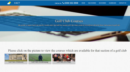 Xact Group golf training web page