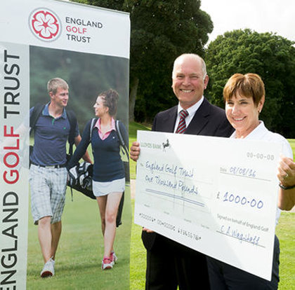 cheque was presented to chairman Di Horsley