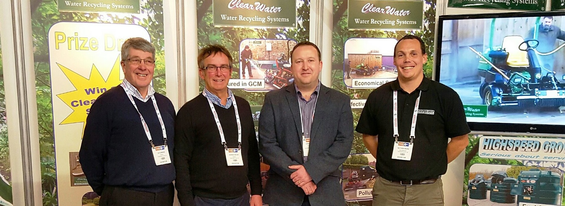 Acumen’s Kris Sutton (2nd from right) with the Highspeed Team(L to R David Mears Andy Vincent Matthew Mears) at BTME 2017 (002)