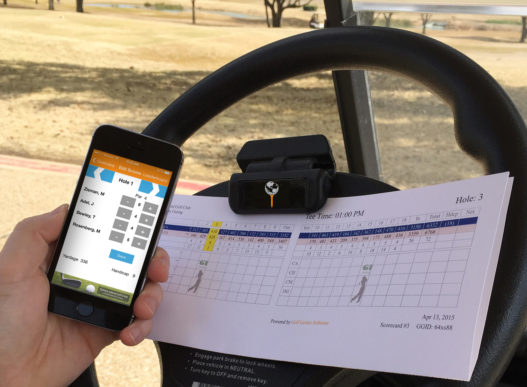 Golf Genius iPhone app and scorecard