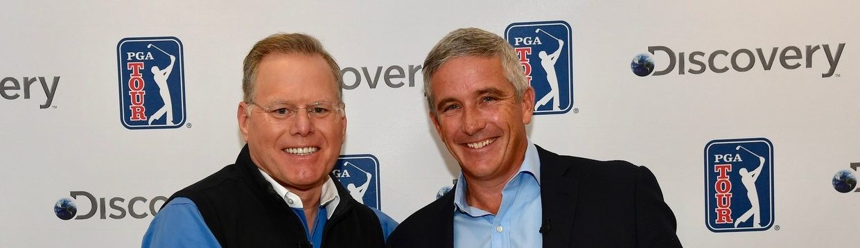 David Zaslav, President and CEO, Discovery and Jay Monahan, Commissioner, PGA TOUR, credit PGA TOUR