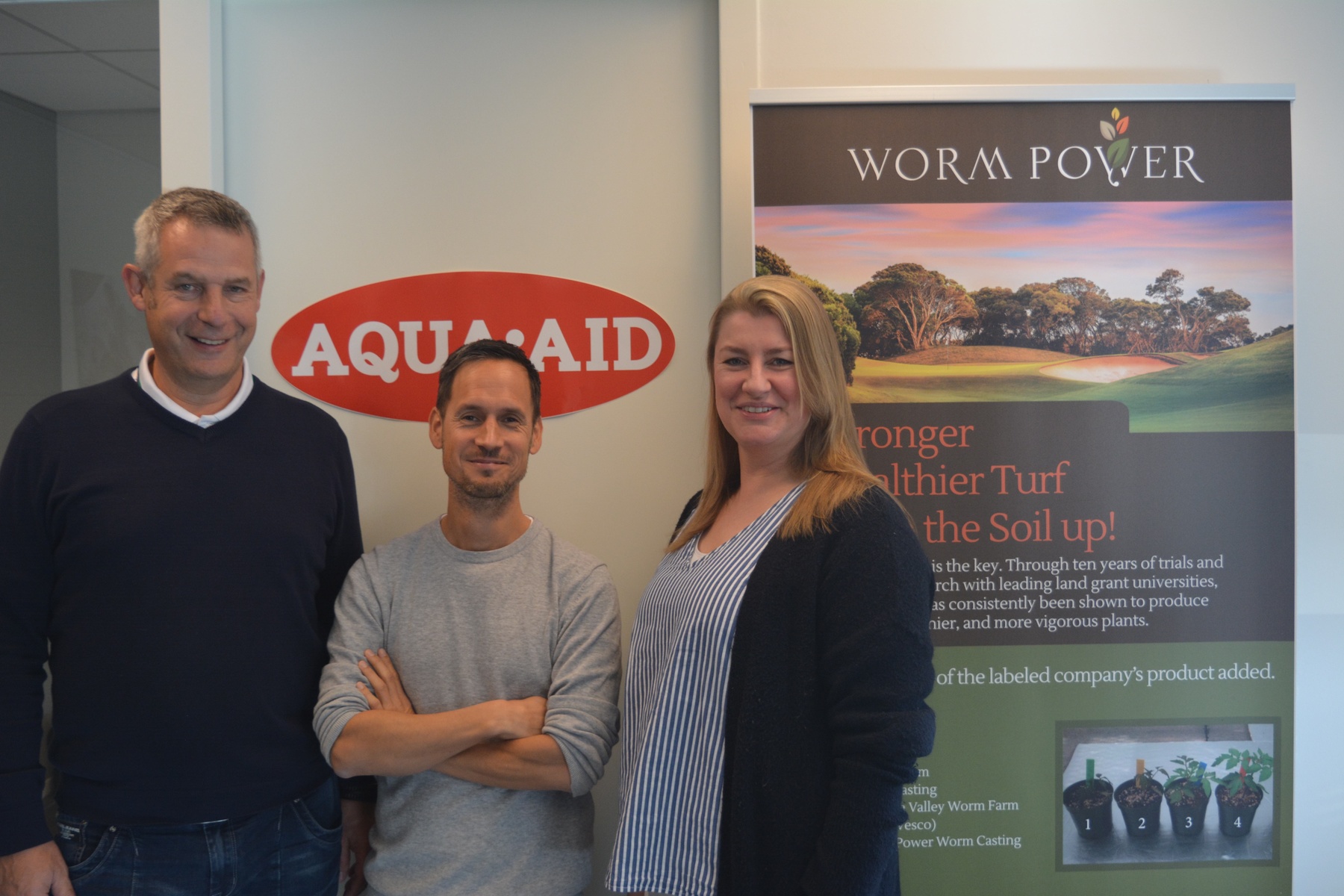 Aqua-Aid appoints new members of the International team based in new offices in Holland. L to R Hans de Kort, Annemiek Ogbolu-Vonk and Michael van der Veeken