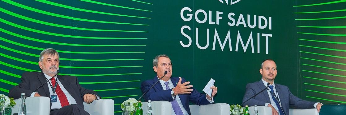AGIF Presidentcrop Richard Walne (left) and Board Member Andy Johnston (centre) were panellist at the Golf Saudi Summit.