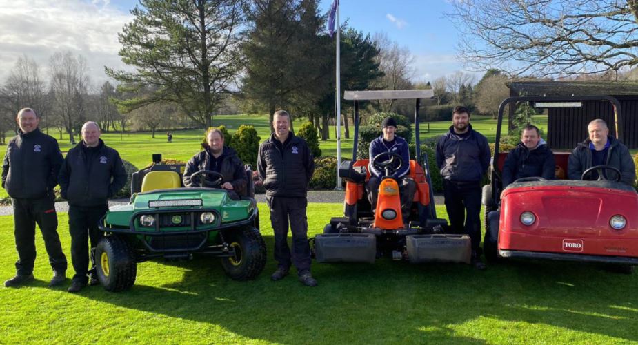The Shirley Golf Club greenkeeping team with Andrew at far leftwith members of the Shirley Park greenkeeping team